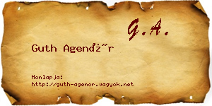 Guth Agenór névjegykártya